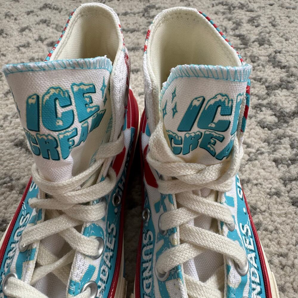 New Converse Chuck 70 Hi Frozen Treats Shoes Ice Cream Blue Red Youth 1Y - Picture 5 of 11